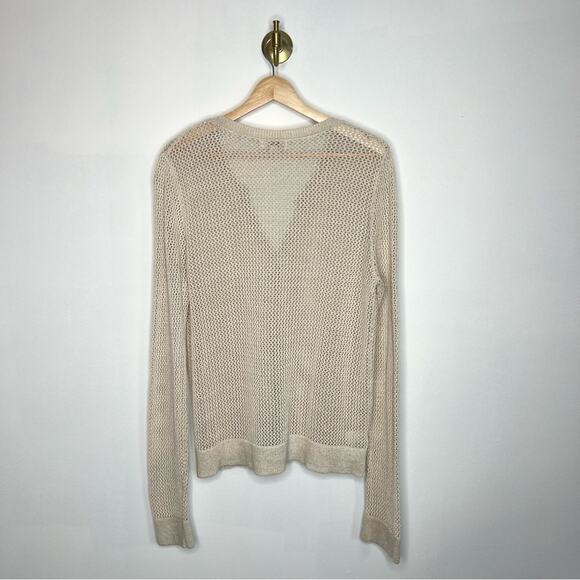 LOFT Cream Metallic Knit Cardigan - Picture 3 of 7
